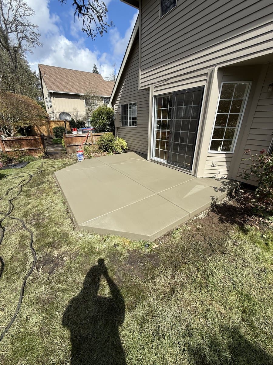 New concrete patio, same spot after the pour