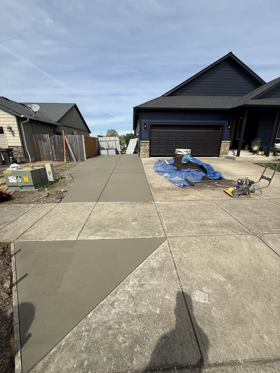 Fresh driveway pour